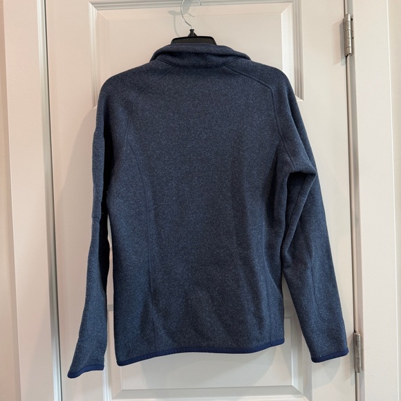 Patagonia Women's Pullover Sweater 1/4 Zip Fleece Lined Blue Poly Knit sz M - Picture 9 of 11